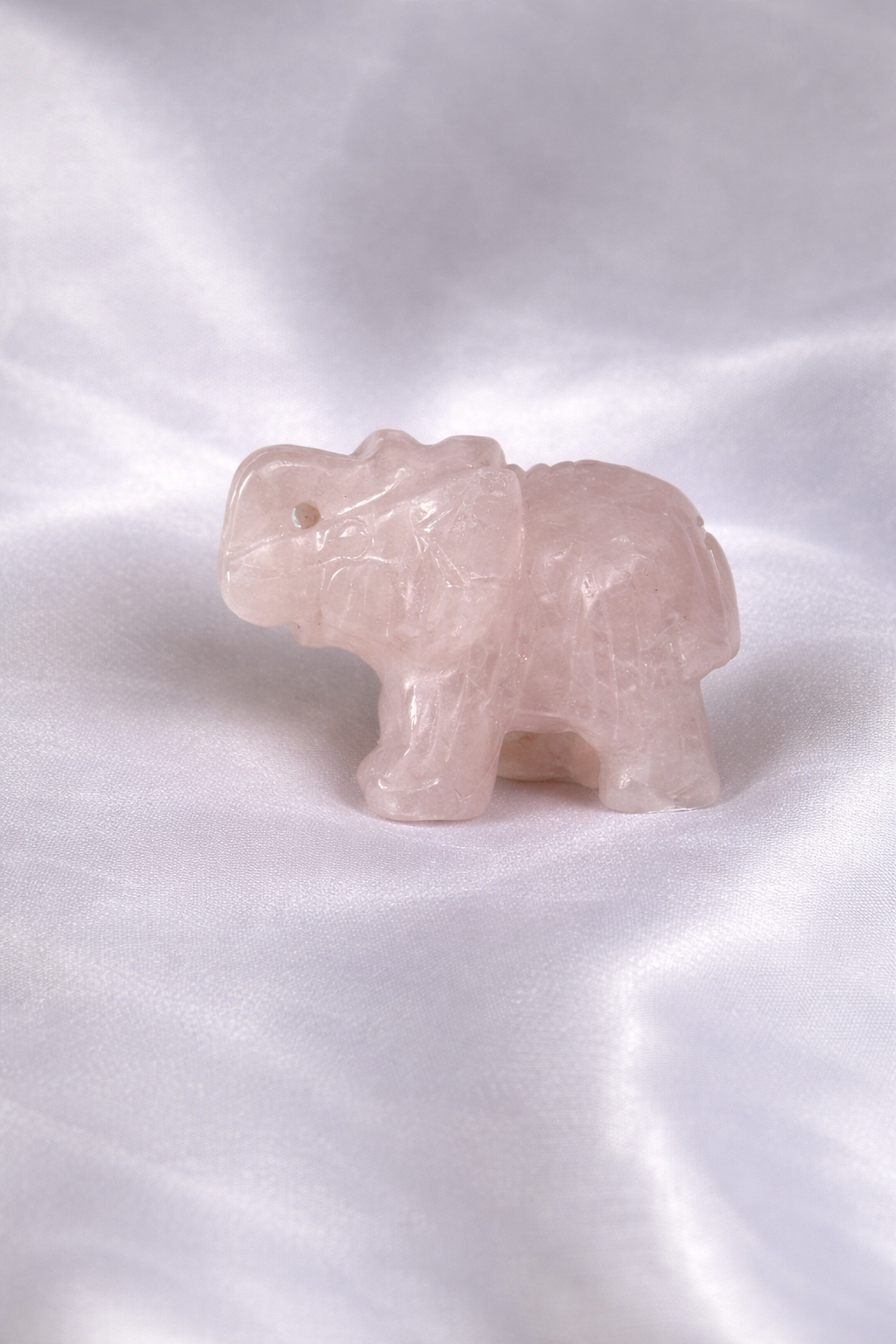 Rose quartz elephant