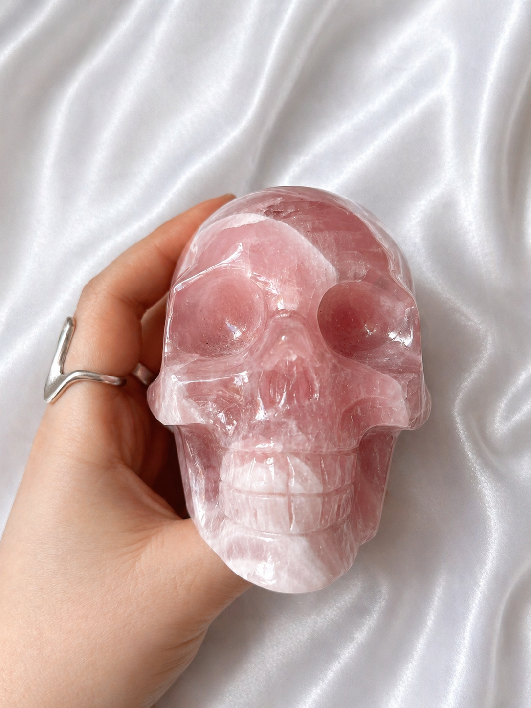 Star rose quartz skull - AAA* Grade
