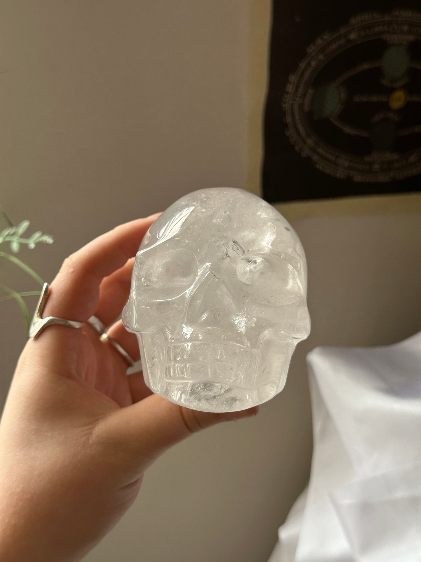 High quality clear quartz skull