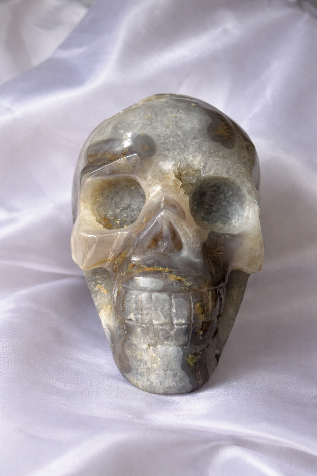 XL moss agate skull