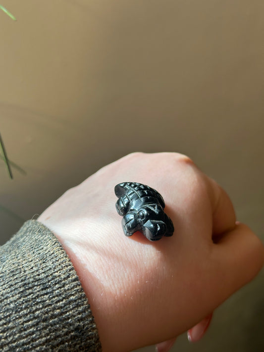 Black obsidian crocodile