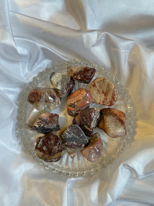 Mexican lace agate tumblestone