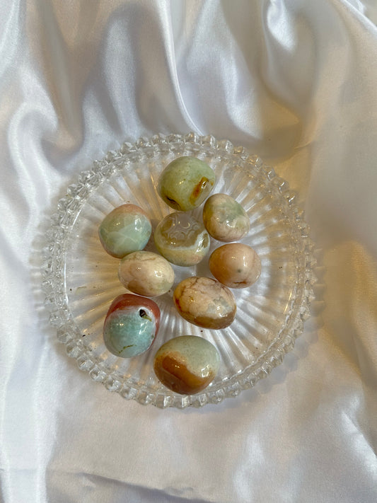 Green flower agate