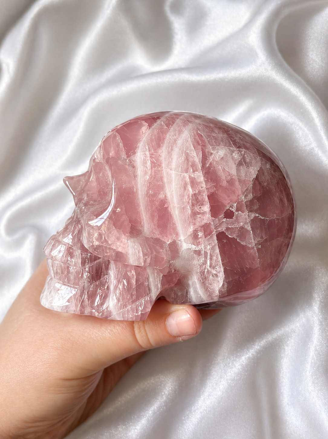 Star rose quartz skull - AAA* Grade